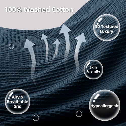 CHUFFED 100% Cotton Waffle Weave Pillowcases 2 Pack Standard Size, 20x26 Inches - Image 2