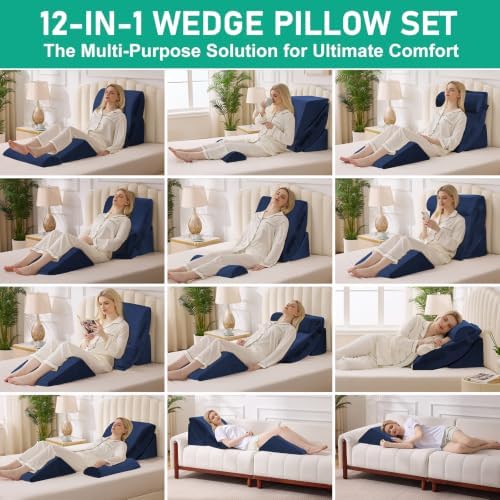 4PCS Wedge Pillow Set for After Surgery, Orthopedic Bed Wedge Pillow for Back - Image 5
