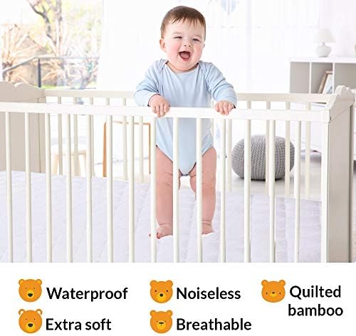 PlushDeluxe Crib Mattress Protector, 100% Waterproof, Ultra Soft Viscose Made - Image 5