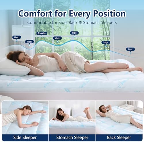 DOWNCOOL 100% Waterproof Queen Mattress Topper, Viscose Derived from Bamboo - Image 6