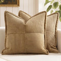 MIULEE Decorative Euro Sham Throw Pillow Covers 24x24 Inch Brown 2 Pack by MIULEE