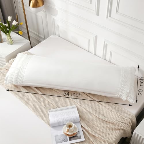 MOVE OVER White Tassel Body Pillow Cover Boho Body Pillow Cover 20x54 Inches - Image 6