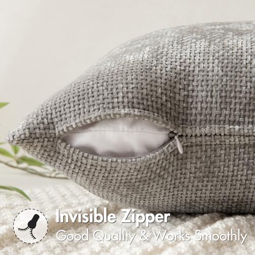 MIULEE Decorative Couch Throw Pillow Covers 18x18 Inch Light Gray 2 Pack - Image 5