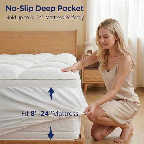Mattress Topper King 4 Inch Dual Layer Memory Foam - Image 6