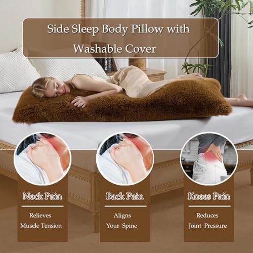 20x54 inch Luxury Fluffy Body Pillow Cover, Shaggy Furry Body Pillowcase - Image 6