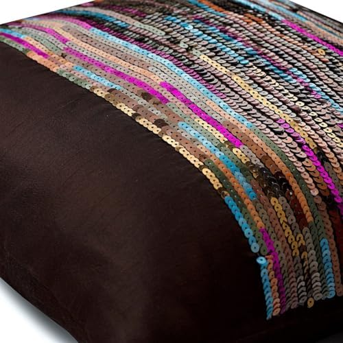 The HomeCentric Multi Color Pillow Shams, 24x24 inch Pillow Shams, Square Silk - Image 2
