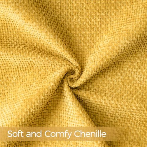 a moment Yellow Chenille Throw Pillow Covers 18x18 Inch Pack of 2 Modern - Image 6