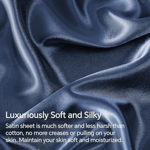 BEDELITE Satin Sheets King Size Bed Set, 4 Pieces - Image 3