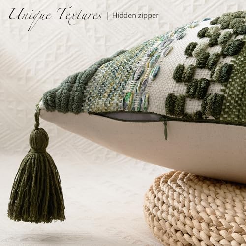 Kevin Textile Boho Tufted 14x20 Inch Lumbar Pillow Cover 1 Pack - Image 4