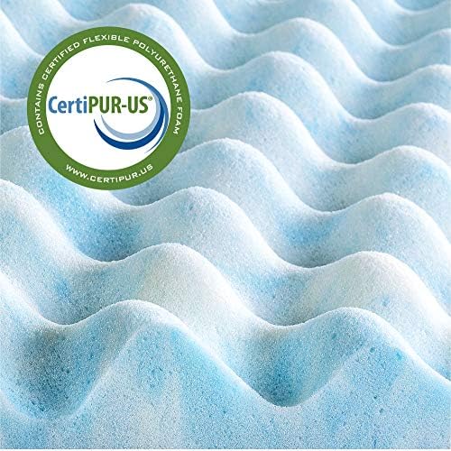 Zinus 2 Inch Swirl Gel Memory Foam Convoluted Mattress Topper / Cooling - Image 3