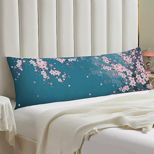 Cherry Blossoms Body Pillow Cover Pink Flowers Plum Branch Cherry Blossom - Image 2