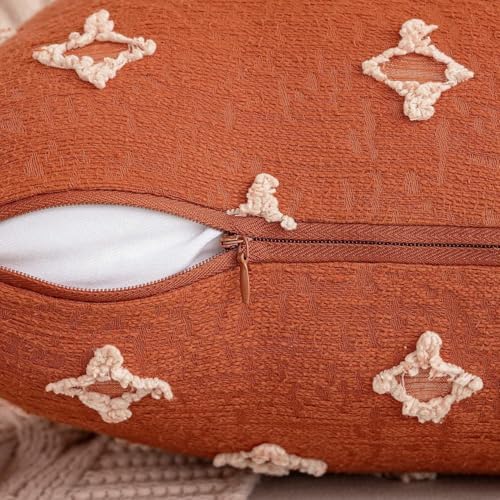 MIULEE Set of 2 Decorative Throw Pillow Covers Rhombic Jacquard Pillowcase Fall - Image 3