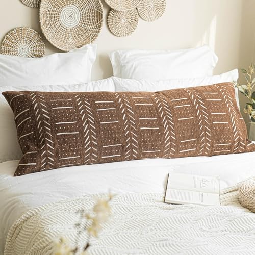 BlissBlush Decorativew Boho Body Pillow Cover 20x54, Boho Textured Oversize by BlissBlush