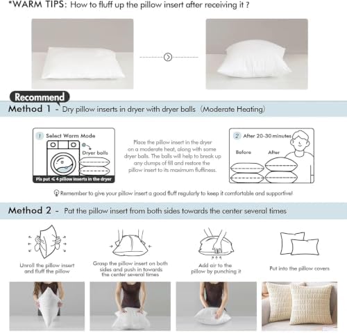 MIULEE 26x26 Euro Pillow Inserts 4 Pack, Throw Pillows - Image 6