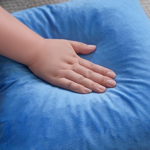 Velvet Royal Blue Throw Pillow Covers 16”x16”Pack of 2 Soft Decorative - Image 2
