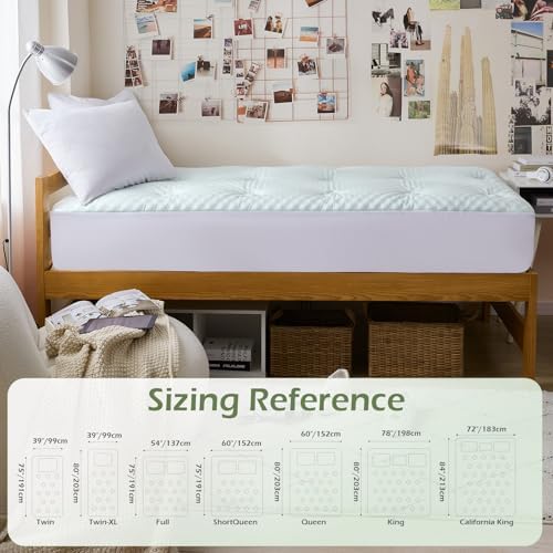 Hansleep Twin Memory Foam Mattress Topper, Soft Pillow Top Mattress Pad - Image 6