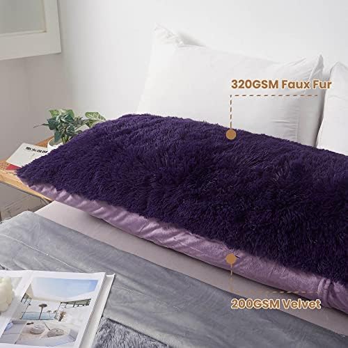MEGO Luxury Fluffy Faux Fur Body Pillow Cover 20"x54" - Image 5
