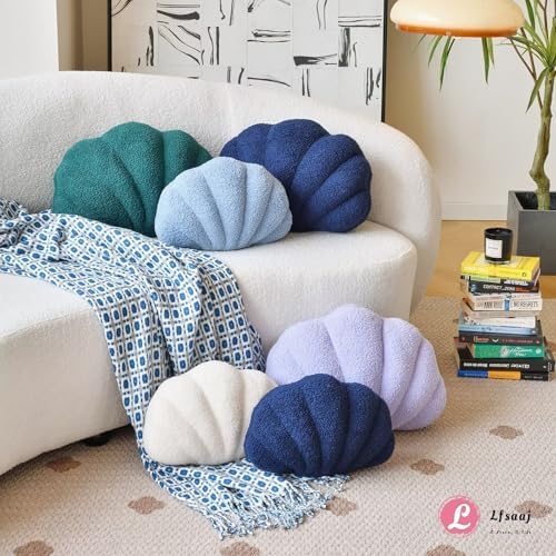 Lfsaaj Seashell Throw Pillows, Shell Shaped Throw Pillows, 18 Inch Soft Home - Image 4