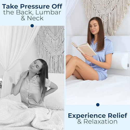 5 STARS UNITED Knee Pillow for Back Sleeping – Half Moon Bolster Pillow for Legs - Image 6