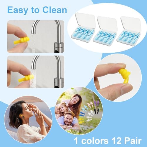 Ear Plugs for Sleeping, 12 Pair Earplugs Noise Canceling Soft Silicone Ear Plug - Image 5