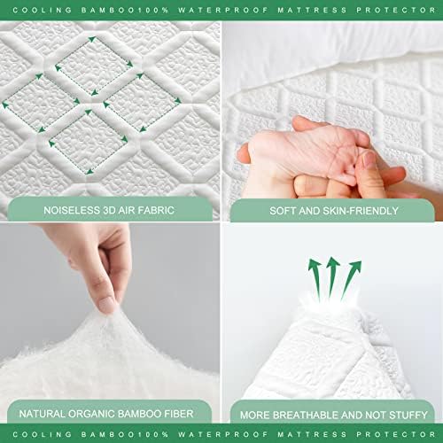 UNILIBRA Waterproof Twin Size Mattress Protector, 3D Air Rayon Made from Bamboo - Image 4