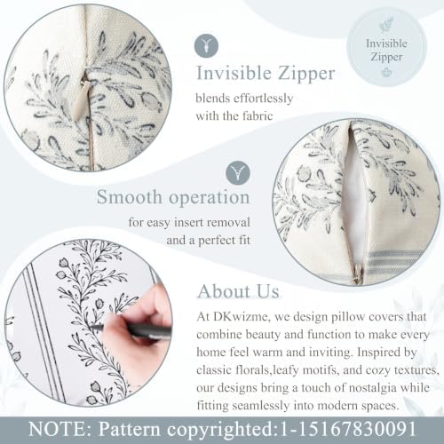 Vintage Floral Lumbar Pillow Covers 12X24 Pack of 1, Double-Sided Botanical - Image 3