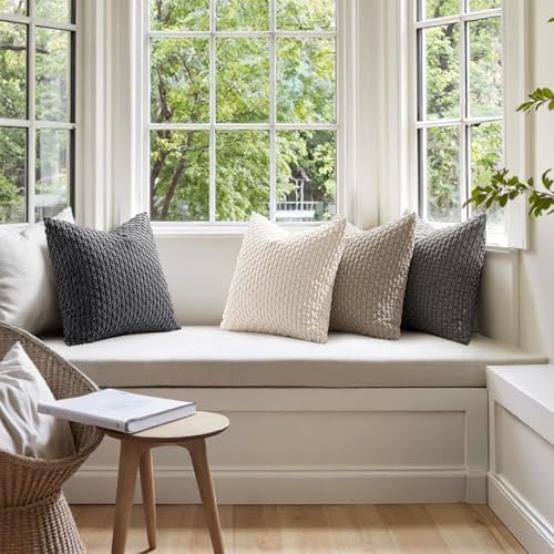 MIULEE Neutral Grey Decorative Throw Pillow Covers - Image 5