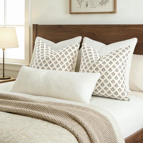 YCOLL Farmhouse Floral Pillow Covers 18x18 Set of 2, Rustic Country Decorative - Image 5