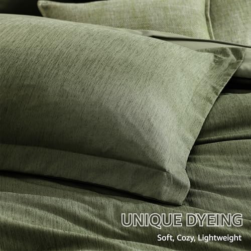 Monbix Oversized Queen Comforter Set Olive Green 7 Pieces Bed in a Bag - Image 7