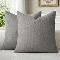 a moment Dark Gray Chenille Throw Pillow Covers 16x16 Inch Pack of 2 Modern by amoment