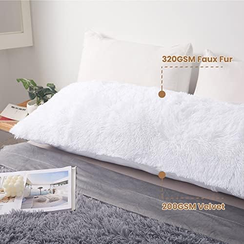 MEGO Luxury Fluffy Faux Fur Body Pillow Cover 20x54 - Image 5