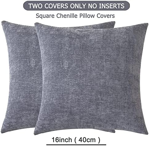 GAWAMAY Decorative Throw Pillow Covers 16x16 Inch Set of 2, Super Soft Chenille - Image 6