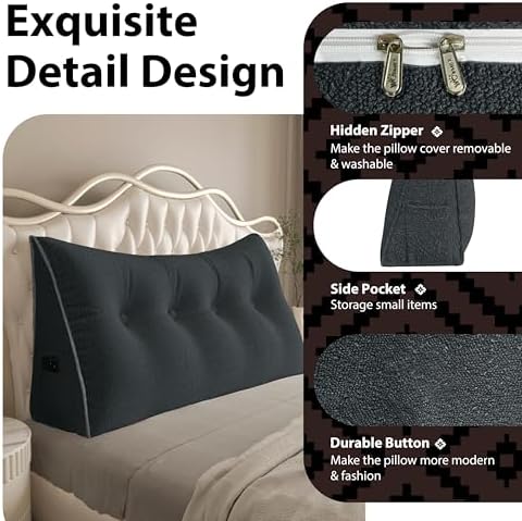 Triangle Reading Pillow XXLKing Size XXL Wedge Headboard Extra Large Back - Image 6