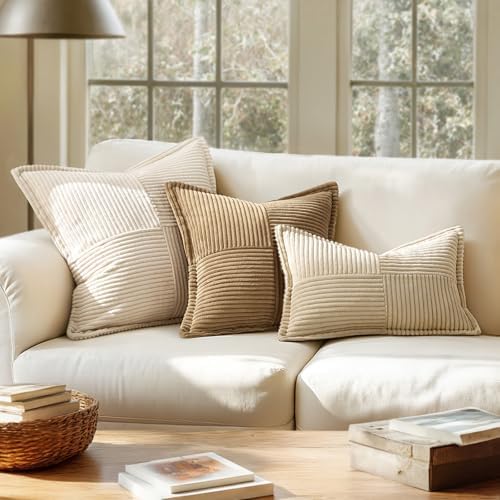 MIULEE Decorative Lumbar Throw Pillow Covers 12x20 Inch Cream 2 Pack - Image 4