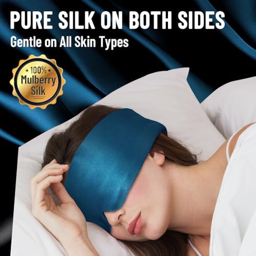 100% Mulberry Silk Sleep Mask, Large Eye Cover - Image 2