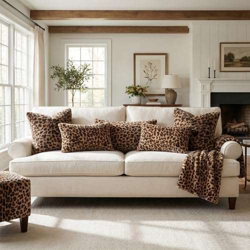 Cheetah Print Pillow Leopard Room Decor Large Throw Pillow Covers 22x22 - Image 6