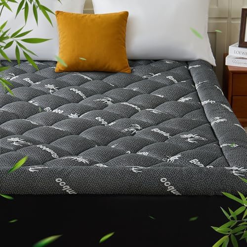 Twin XL Mattress Topper, Bamboo Viscose Pillow Top Mattress Pad by KRIMANO