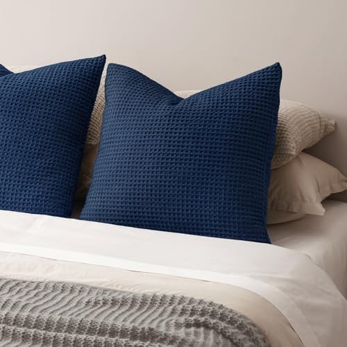 PHF Ultra Soft Waffle Weave Euro Shams 26" x 26", No Insert - Image 6
