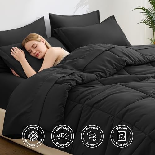 Love's cabin California King Comforter Set Ash Black, 7 Pieces California King - Image 3