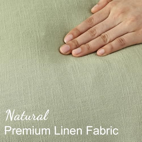 decorUhome Linen Fringe Sage Green Throw Pillow Covers 24x24 Set of 2 - Image 3