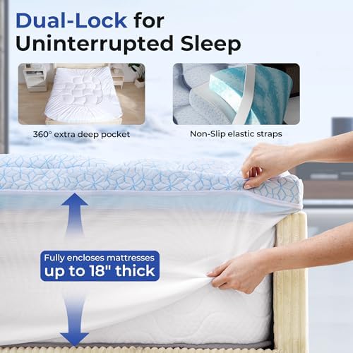 HOMRELEXA Dual Layer 4 Inch Cooling Memory Foam Mattress Topper Twin Size - Image 6