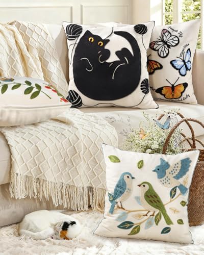 Animal Embroidered Throw Pillow Cover 18x18 Inch - Image 6