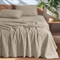 SONORO KATE 100% French Linen King Size Sheets Set, Natural Flax Bedding by SONOROKATE
