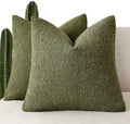 Foindtower Decorative Textured Boucle Throw Pillow Covers 20x20 Moss Green by Foindtower