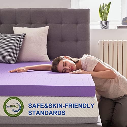 SINWEEK 1.5 Inch Gel Memory Foam Mattress Topper Ventilated Soft Pressure - Image 5