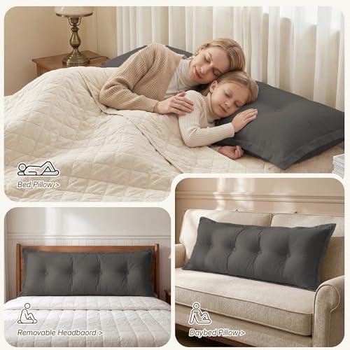 WOWMAX Headboard Pillow Queen Bolster Reading Pillow - Image 3