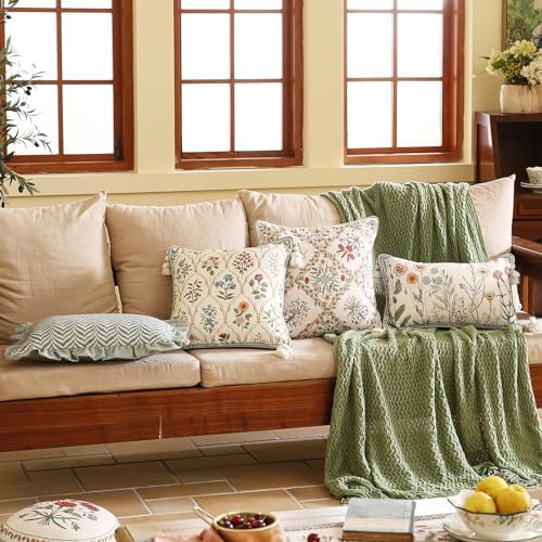 ISAENNE Vintage Linen Throw Pillow Cover - Image 3