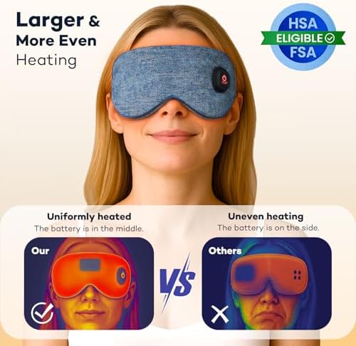 Heated Eye Mask, Cotton Cordless Warm Eye Compress Mask - Image 4