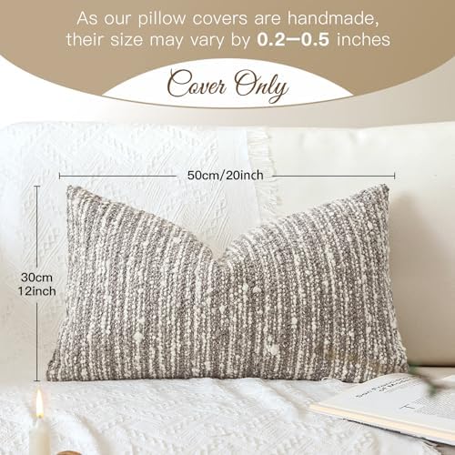 Artscope Lumbar Throw Pillow Cover 12x20 Super Thick Body Pillow Cover - Image 5