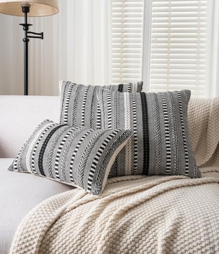 Cethom Boho Throw Pillow Covers 20x20 Inch Set of 2, Farmhouse Decorative Couch - Image 4